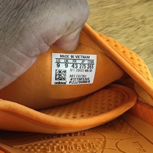 Human Race Adidas Pharrell Williams Orange Chancletas HU Slide Size 11